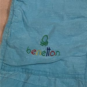 Vintage Benneton cotton elastic waist shorts with large size pockets size m/l